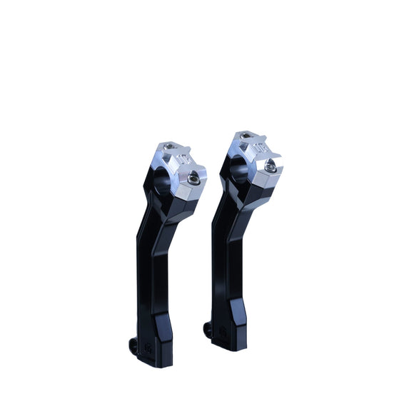 OG 7.5 Pan‑America pull‑back motorcycle handlebar risers, black aluminum