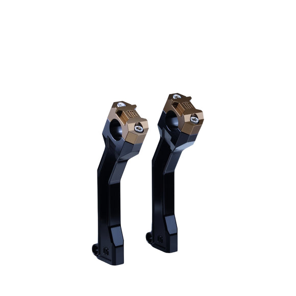 OG 7.5 Pan America pull-back handlebar risers — black and bronze