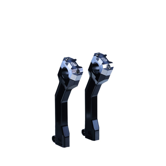 7.5-inch Pan America pull-back handlebar risers, black chrome