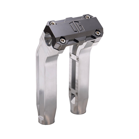 OG Aluminum 8.5 inch Pull Back Risers with Black Chrome Standard Top Clamp