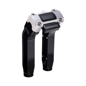 OG Black 8.5 inch Pull Back Risers with Aluminum Digital Gauge Cut Out Top Clamp