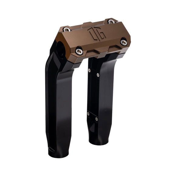 OG Black 8.5 inch Pull Back Risers with Bronze Standard Top Clamp