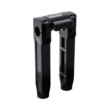 OG Black 8.5 inch Straight Risers with Black Digital Gauge Cut Out Top Clamp