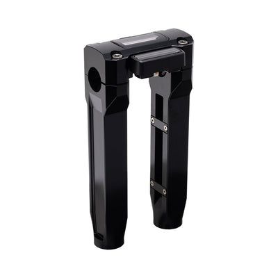 OG Black 8.5 inch Straight Risers with Black Digital Gauge Cut Out Top Clamp