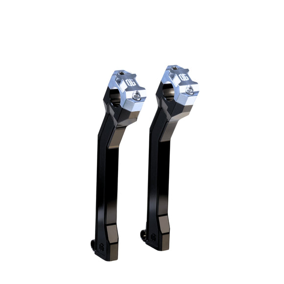 OG 9.5 Pan‑America pull‑back handlebar risers, black anodized aluminum