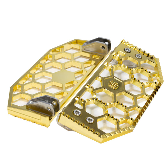 OG Bagger HoneyComp V3 gold-plated motorcycle floorboards