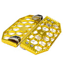 OG Bagger HoneyComp V3 gold motorcycle floorboards honeycomb design