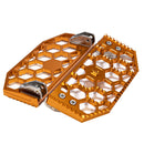 Orange anodized honeycomb CNC aluminum bagger motorcycle floorboards