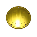 Gold Big Twin derby cover – motorcycle engine side plate