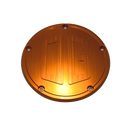 Orange anodized OG Big Twin motorcycle derby cover