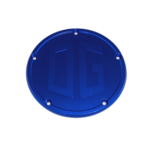 OG Big Twin Derby Cover - Blue Anodized Billet Aluminum