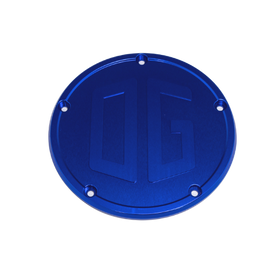 OG Big Twin Derby Cover - Blue Anodized Billet Aluminum