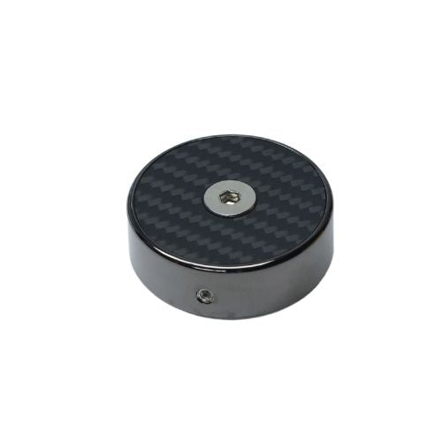 OG billet fork stem cap black chrome with carbon fiber top