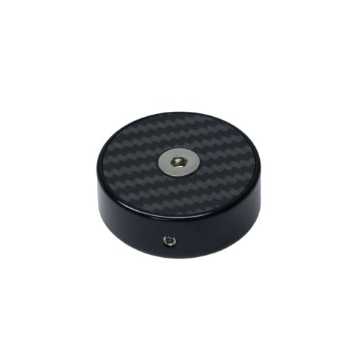 OG Billet Fork Stem Cap — 6061 T6 billet aluminum with carbon fiber top, black; fits 2014-2023 Touring models
