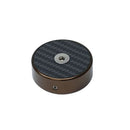 Bronze billet bicycle fork stem cap with carbon fiber top