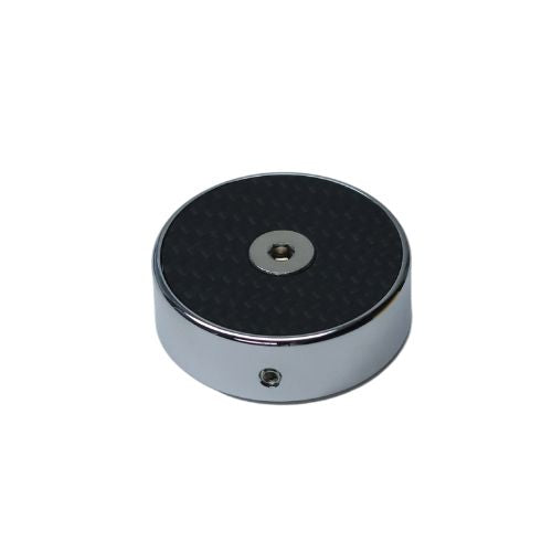 OG chrome billet fork stem cap with carbon fiber top