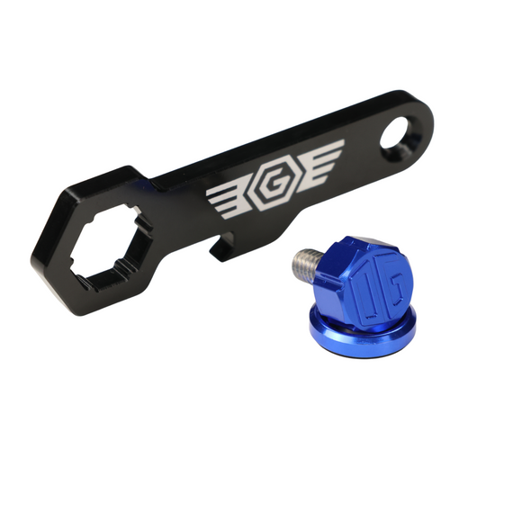 OG blue billet seat screw with wrench