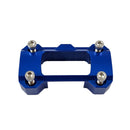 Blue anodized digital gauge top clamp with hex mounting bolts