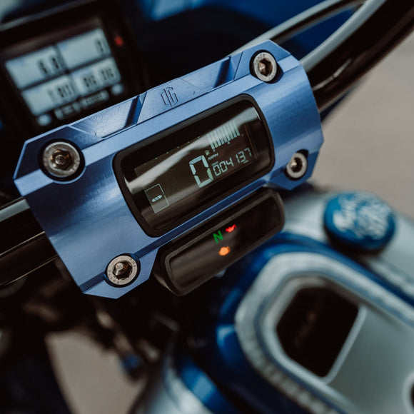 OG Digital Gauge Top Clamps installed on a Softail Low Rider ST FXLRST 2024