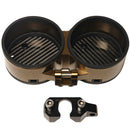 Bronze dual billet motorcycle gauge pod with carbon fiber inserts