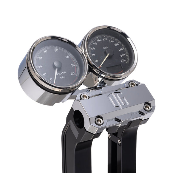 OG Chrome Dual Billet Gauge Pods Rear Mount