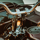 OG Dual Risers Chrome Top Clamps on an Harley Davidson CVO