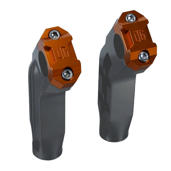 OG orange dual riser top clamps for motorcycle handlebars
