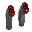 Pair of OG Dual Riser red anodized handlebar top clamps
