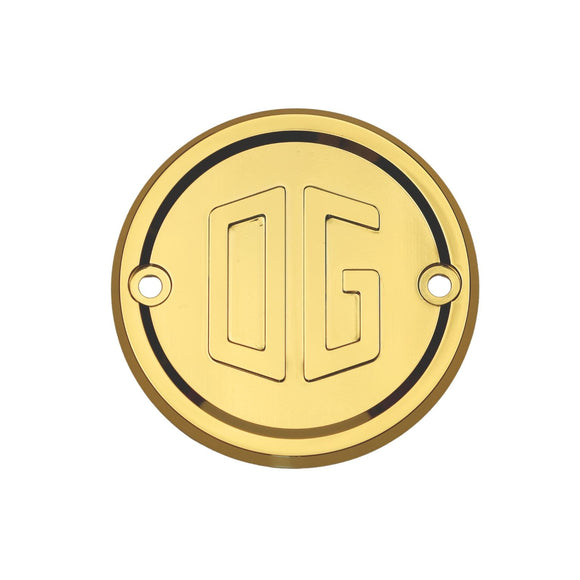 Gold-plated OG points cover for Evo and Sportster motorcycles