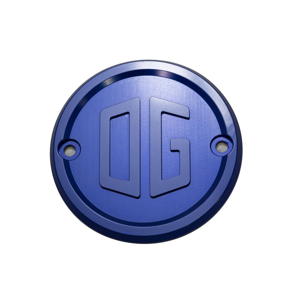 Blue OG points cover for Evo and Sportster motorcycles