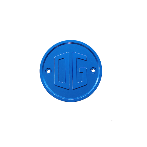 Blue OG gauge block-off plate – anodized aluminum motorcycle gauge cover