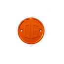 Orange OG gauge block-off plate for motorcycle gauges