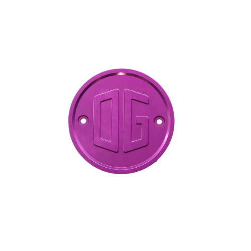 Purple OG anodized gauge block-off plate for motorcycle gauges