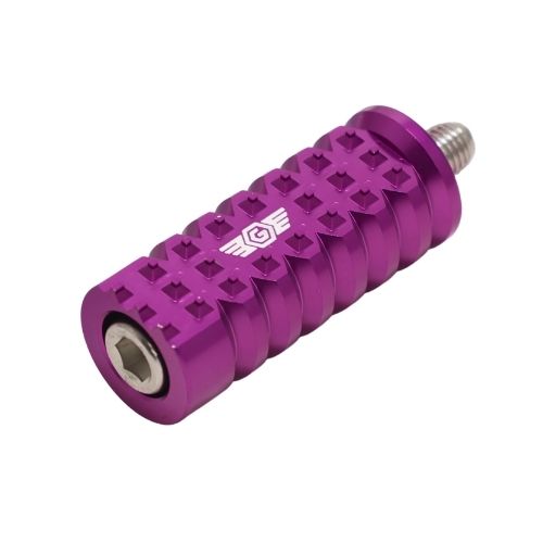 Purple OG Gripper anodized aluminum motorcycle shifter peg with knurled grip