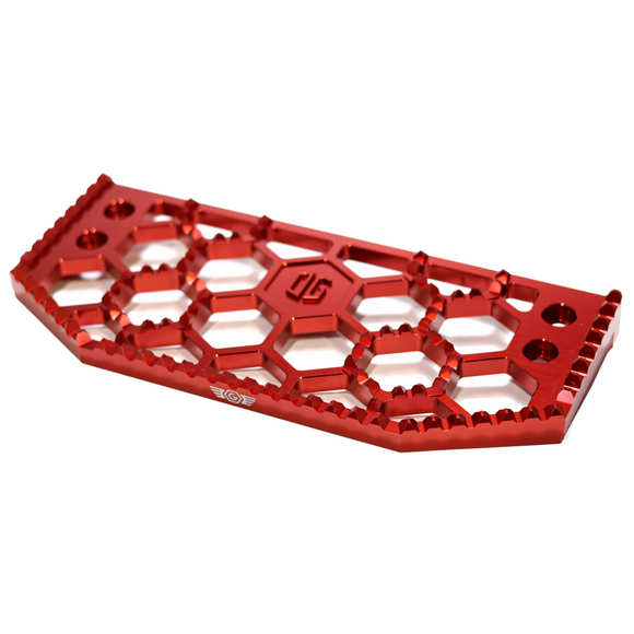 OG HoneyComp V3 red anodized motorcycle floorboard replacement gripper