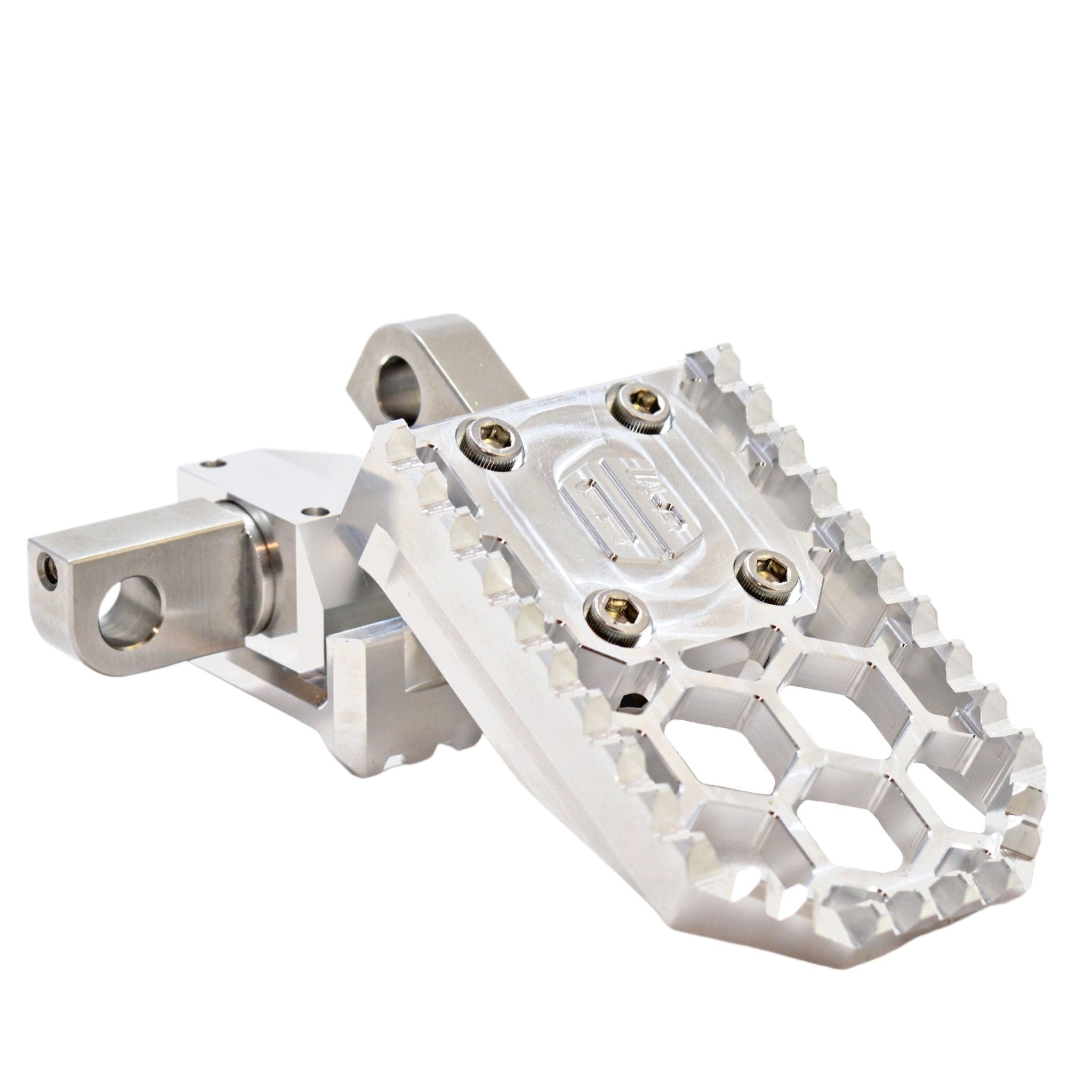 OG HoneyComp V3 aluminum motorcycle foot peg with honeycomb cutouts