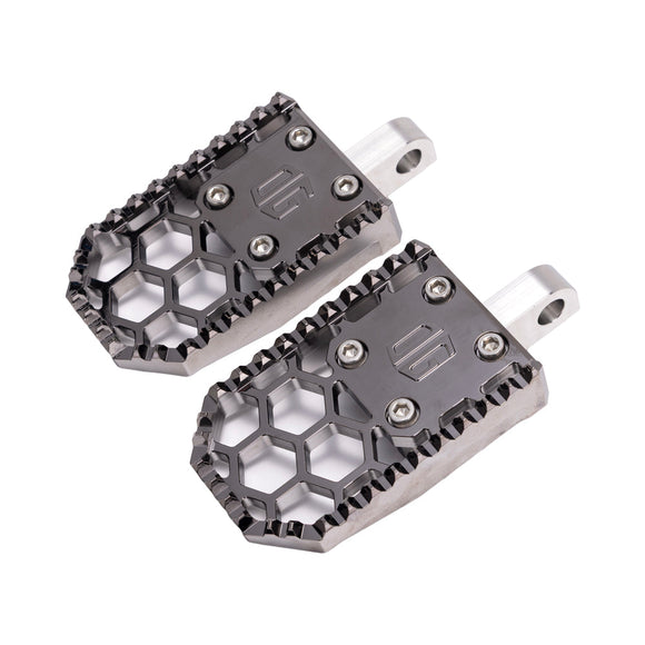 Black Chrome Harley Davidson OG HoneyComp V3 Foot Pegs