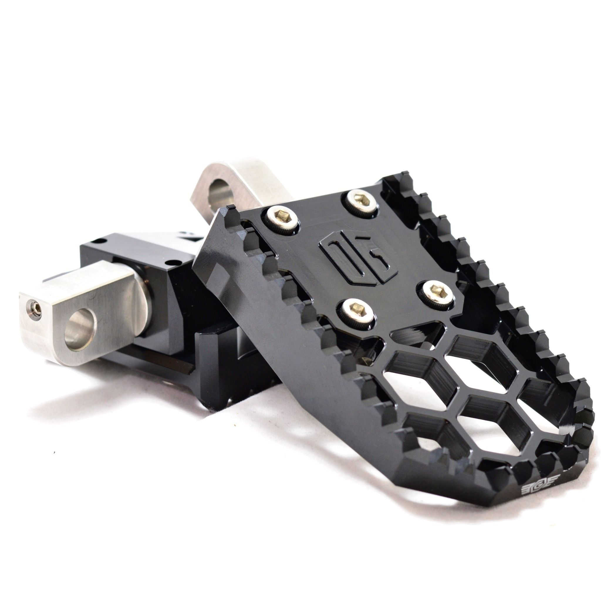 OG HoneyComp V3 black anodized foot peg pair - Original Garage Moto modular foot pegs for Harley-Davidson