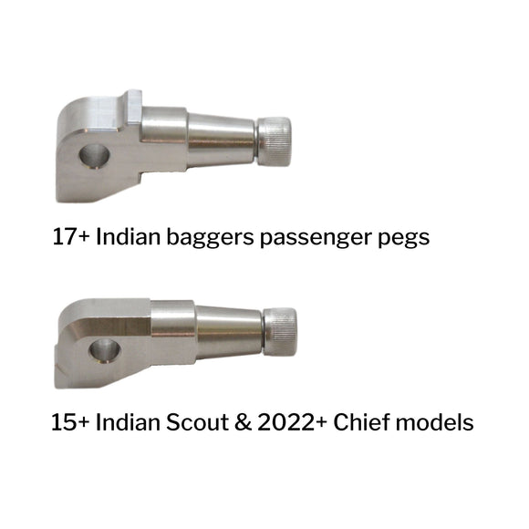 OG HoneyComp V3 passenger foot peg adapters for Indian motorcycles