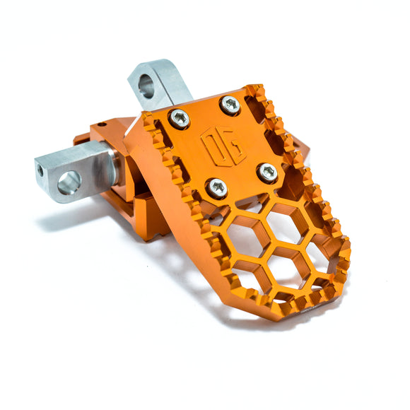 OG HoneyComp V3 orange motorcycle foot peg