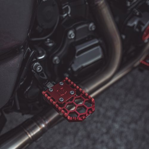 OG HoneyComp V3 red honeycomb motorcycle foot peg