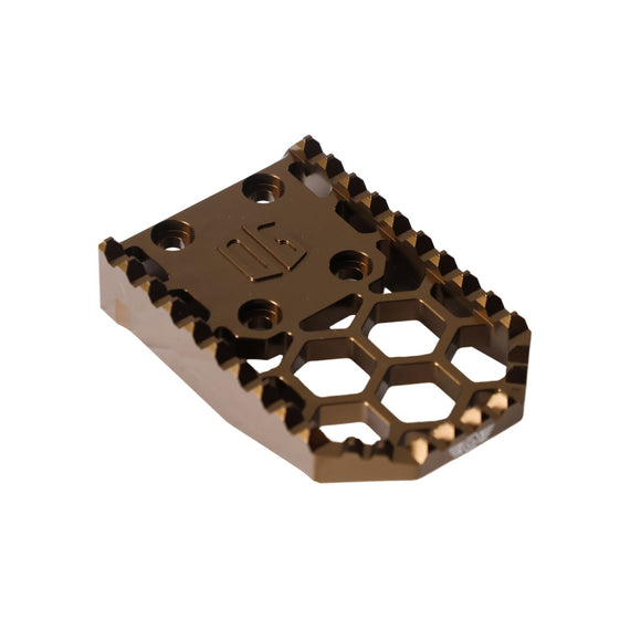 OG HoneyComp V3 bronze replacement footpeg gripper with honeycomb cutouts