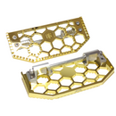 Gold-plated HoneyComp V3 floorboards for Indian Bagger motorcycle