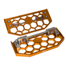 OG V3 orange honeycomb billet floorboards for Indian Bagger