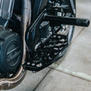 OG Indian Bagger HoneyComp V3 Floorboards installed on a Indian Bagger model