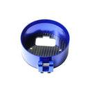 Blue billet aluminum gauge pod for Indian Chief motorcycle with carbon-fiber face