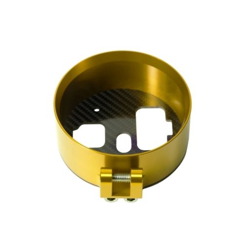 Indian Chief gold billet gauge pod with carbon fiber insert