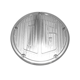 Aluminum M8 bagger engine derby cover, ribbed finish