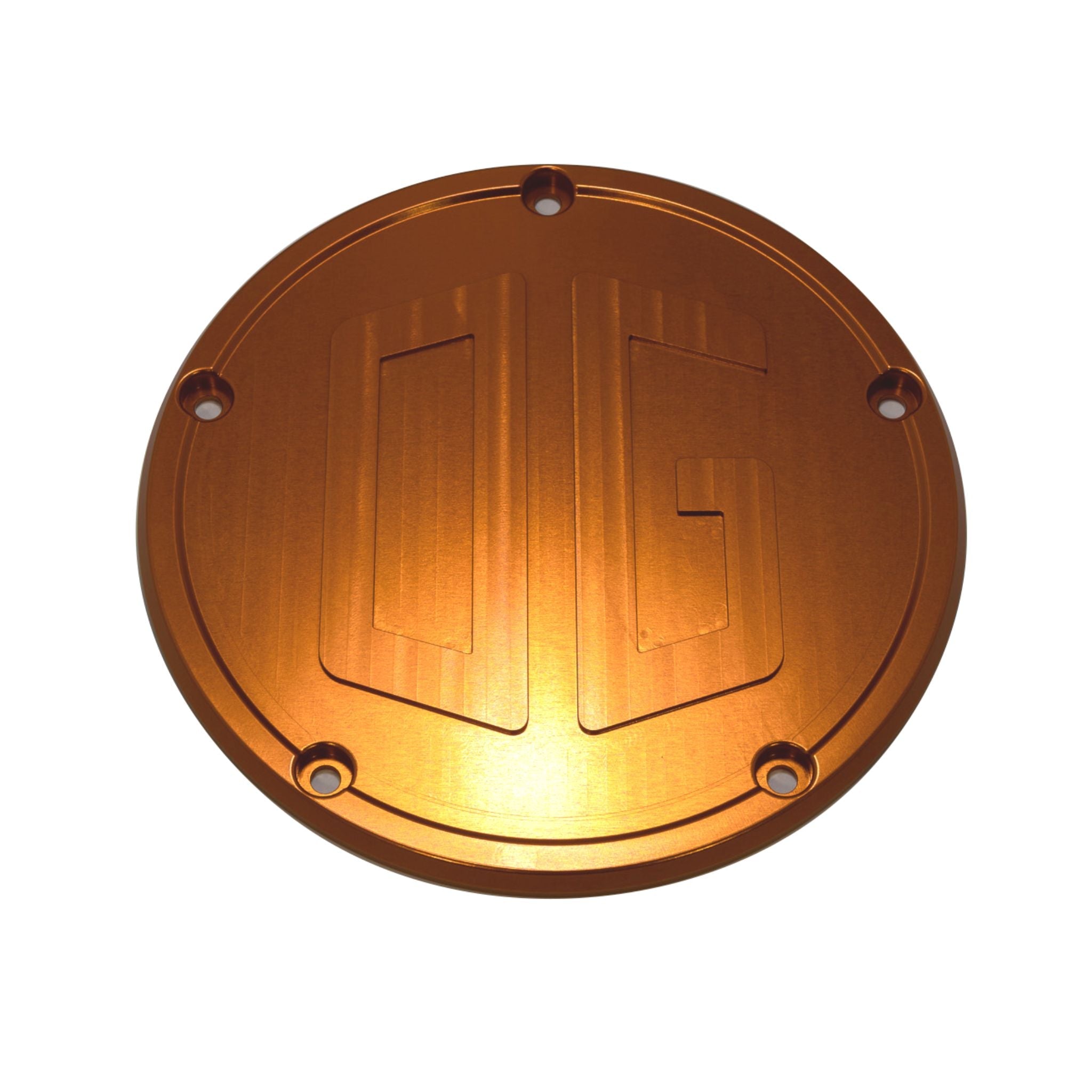 Orange anodized OG M8 bagger derby cover