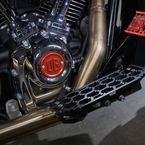 OG M8 points cover red cap on chrome motorcycle engine